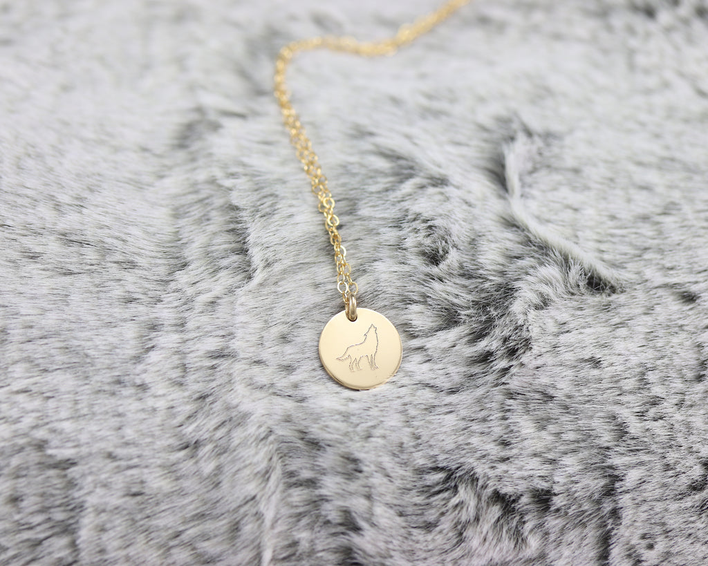 Wolf Disc Necklace