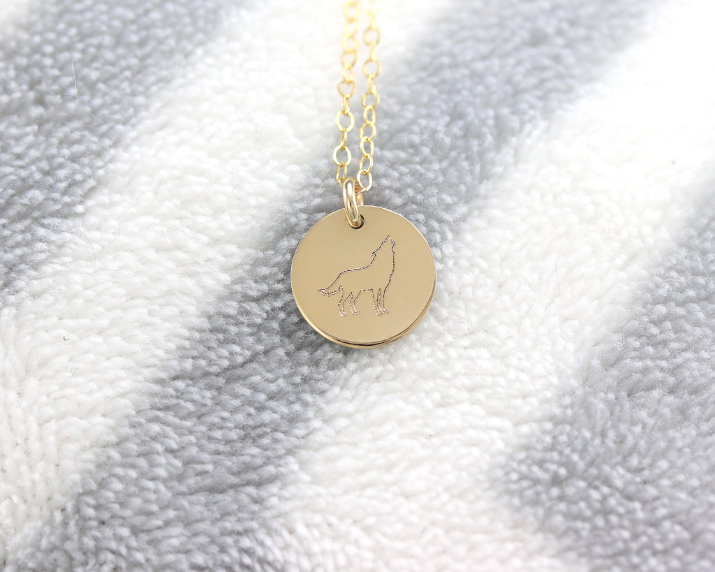 Wolf Disc Necklace