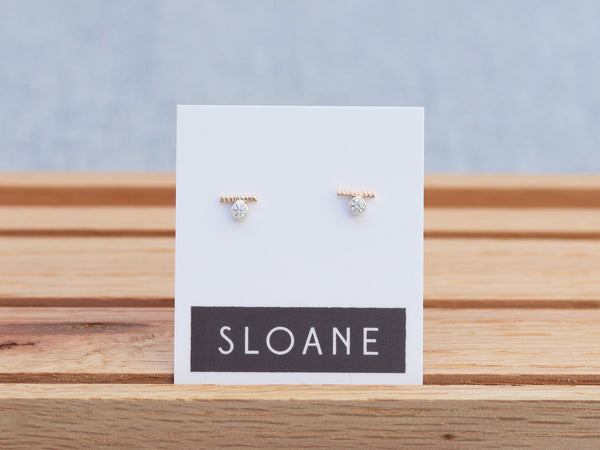 Dot Line Stud Earrings