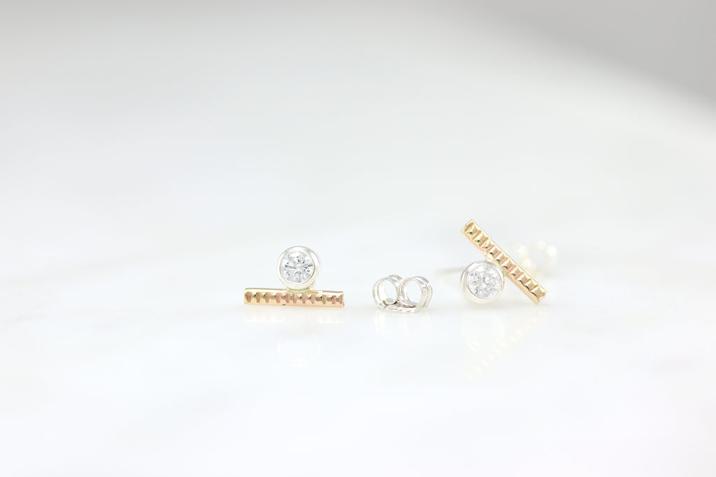 Dot Line Stud Earrings