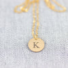 Initial Charm Disc Necklace