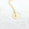 Hammered Initial Charm Disc Necklace