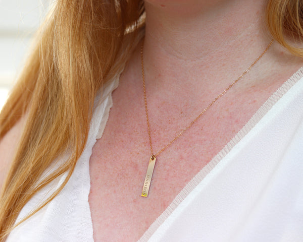 Vertical Bar Name Necklace