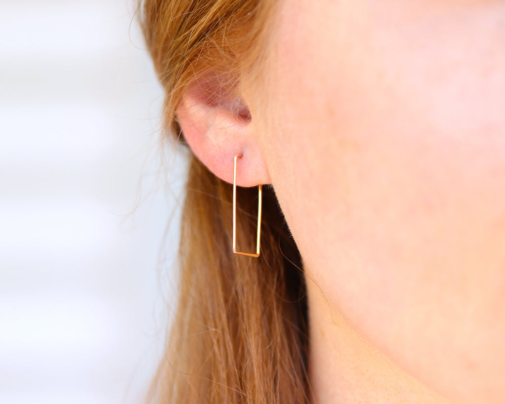 25mm Rectangle Hoop Earrings – Charde