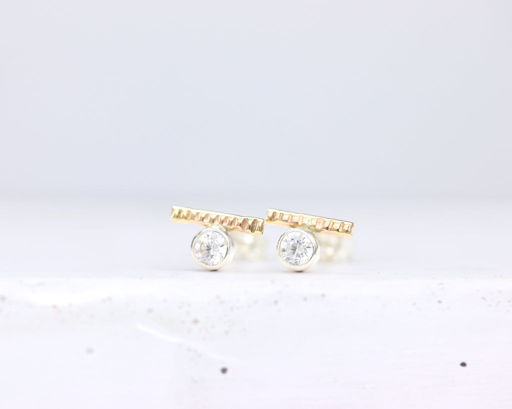 Dot Line Stud Earrings