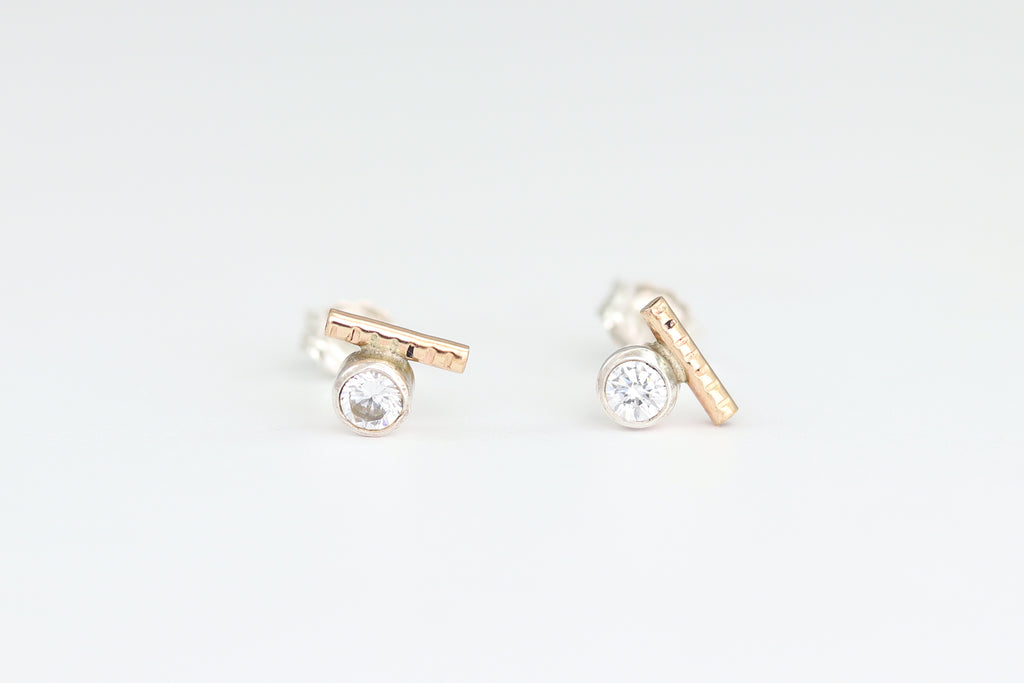 Dot Line Stud Earrings