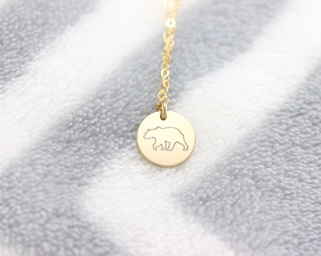 Bear Disc Necklace