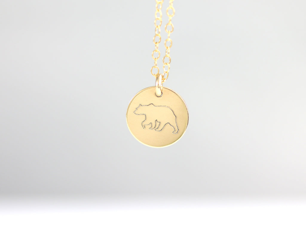 Bear Disc Necklace