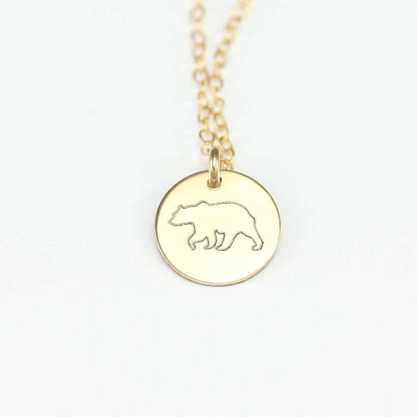 Bear Disc Necklace