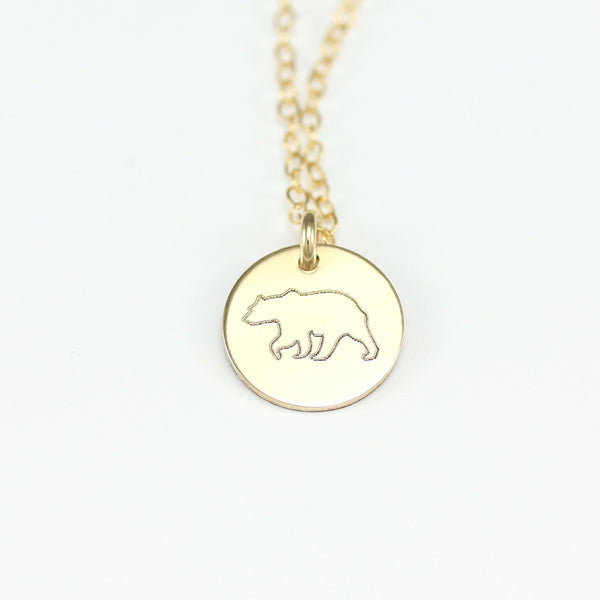 Bear Disc Necklace