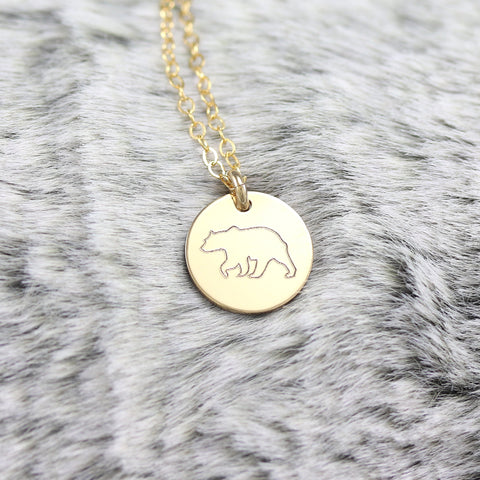 Bear Disc Necklace