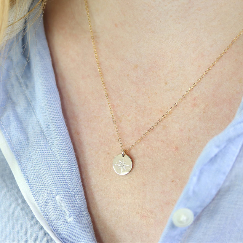 Compass Disc Necklace