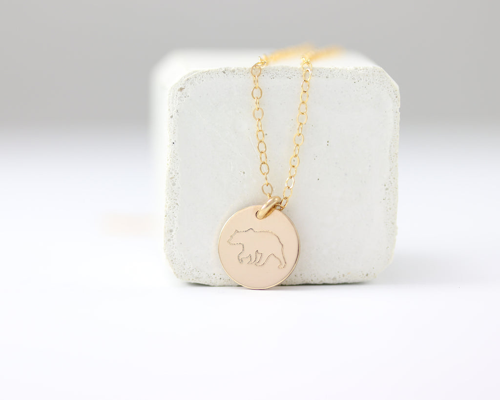 Bear Disc Necklace