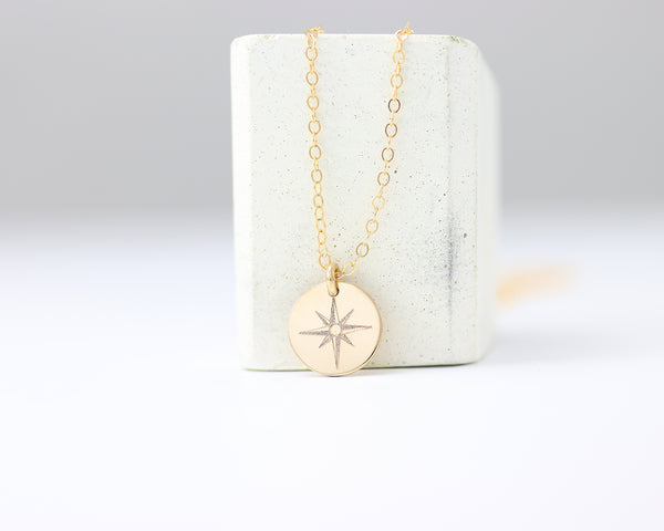 Compass Disc Necklace