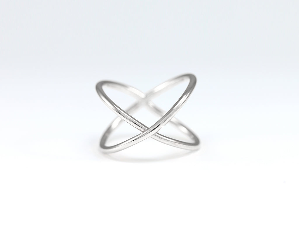 Silver Criss Cross Ring | Twisted Irregular Abstract Ring – Ocean Boutique