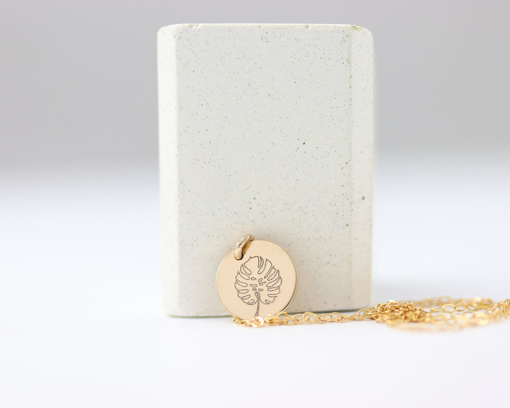 Monstera Disc Necklace