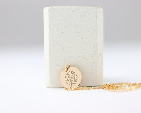 Monstera Disc Necklace