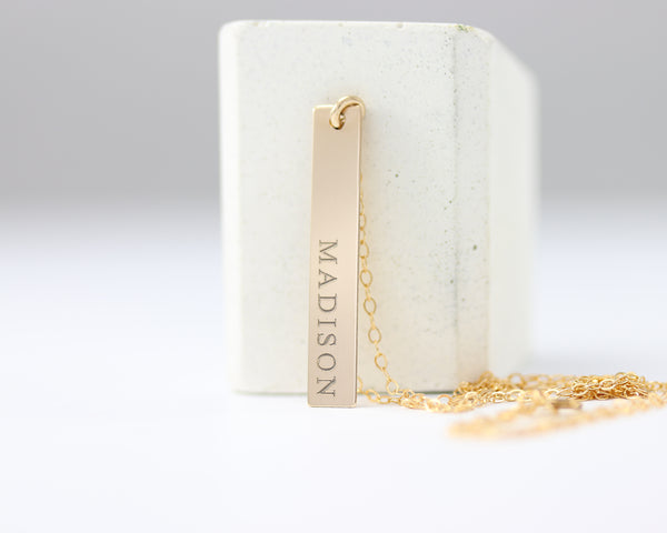Vertical Bar Name Necklace