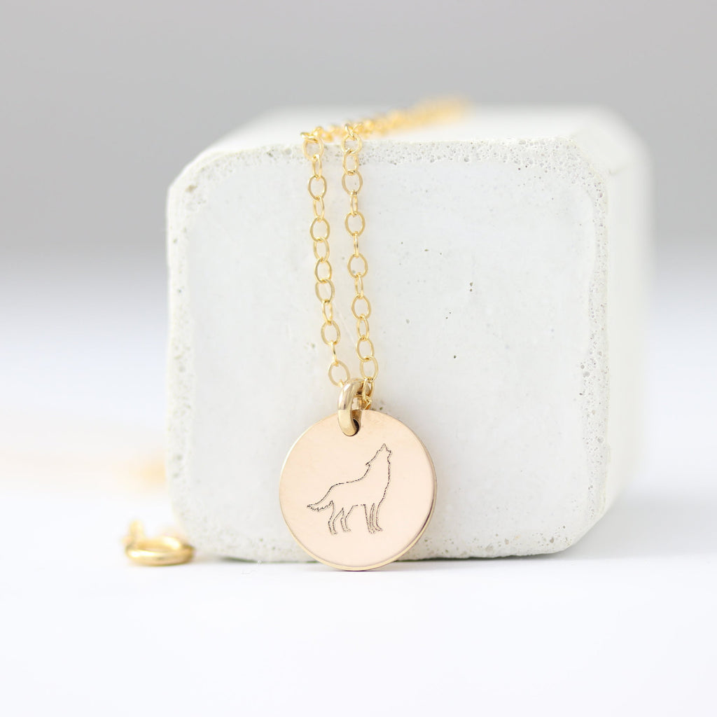 Wolf Disc Necklace