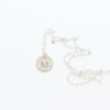 Hammered Initial Charm Disc Necklace