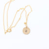 Hammered Initial Charm Disc Necklace