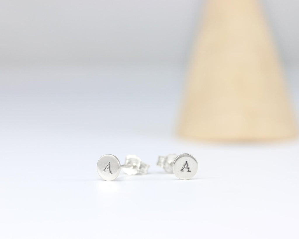 Initial Stud Earrings