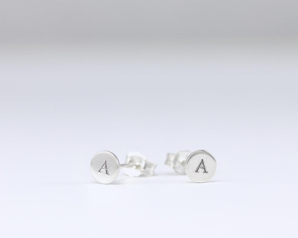 Initial Stud Earrings