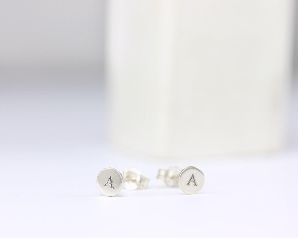 Initial Stud Earrings