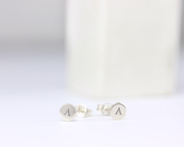 Initial Stud Earrings