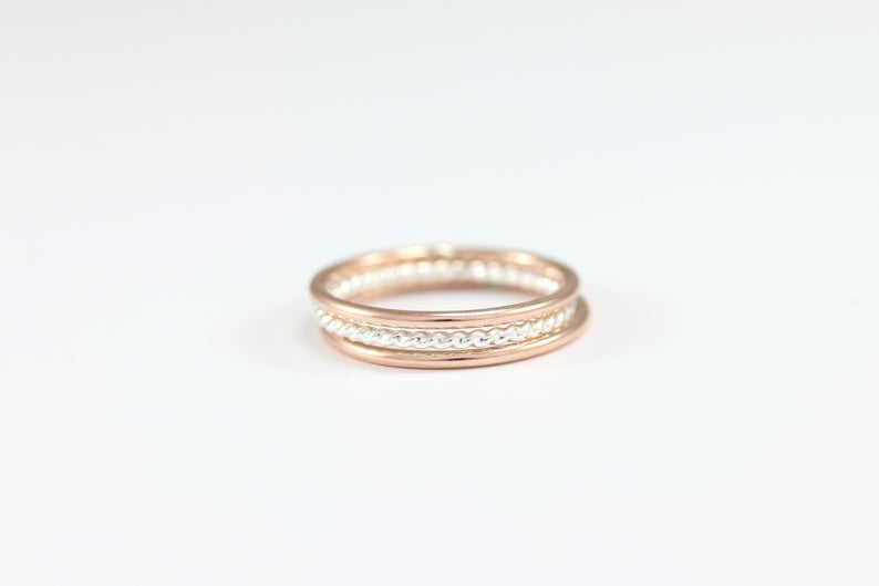 Mixed Metal Stacking Band Set of 3