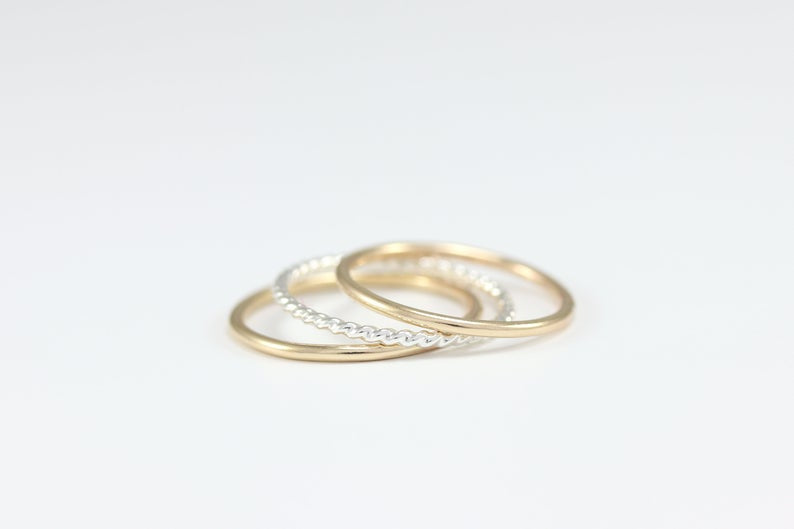 Mixed Metal Stacking Band Set of 3