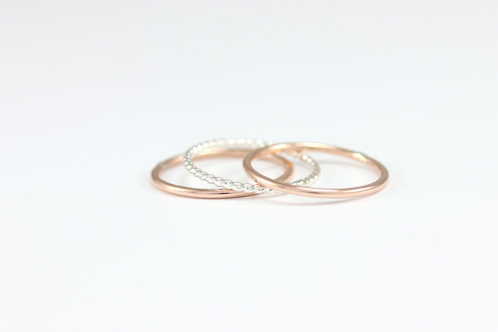 Mixed Metal Stacking Band Set of 3