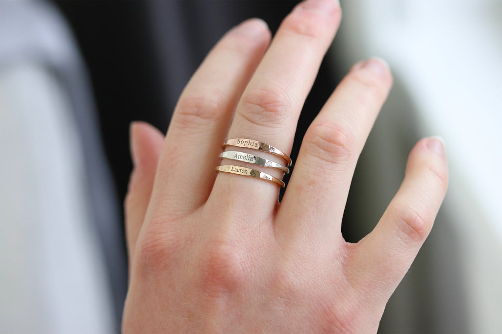 Dainty online name ring